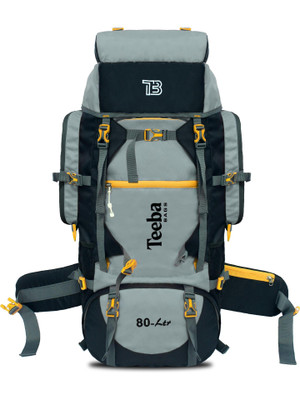 Teeba Bags Waterproof Trekking Hiking Camping Outdoor Camp Luggage Bag Tour Travel Backpack Rucksack  - 80 L(Silver)