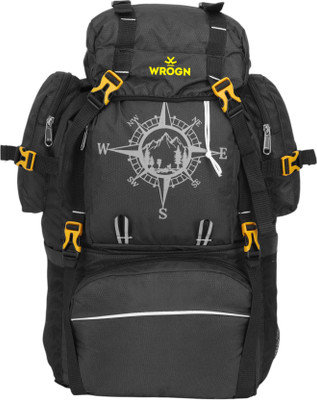 WROGN Trekking Rucksack for Travel – Waterproof, Lightweight & Spacious Pack Rucksack  - 75 L(Black)