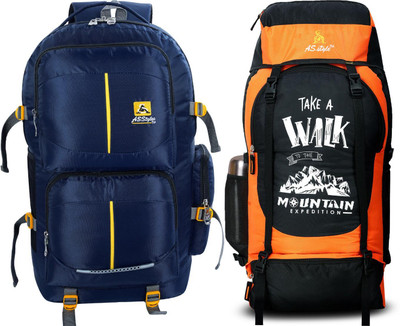 ASStyles Climate proof Trail-Head Mountain Trekking & Hiking/ Camping 60 Liters Rucksack Rucksack  - 60 L(Blue, Orange)