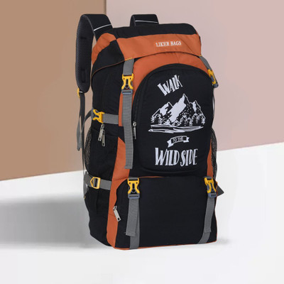 Liker Travel Luggage Water Resistance Trekking Hiking Travel Bag With Shoe Compartment Rucksack Rucksack  - 50 L(Orange)