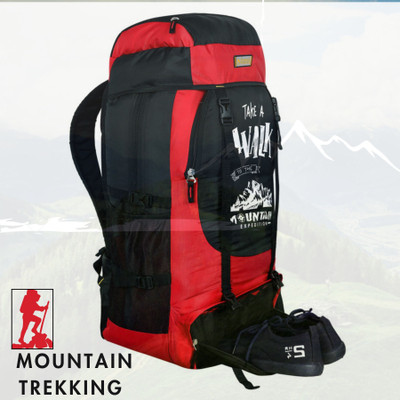 Tropsy Rucksack bag travel bag for men tourist bag backpack for hiking trekking camping Rucksack  - 65 L(Red, Black)