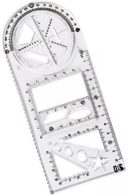 LILABA Plastic Movable Drawing Template Measuring Math Ruler Ruler(Set of 1, Transparent)
