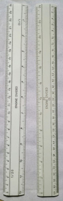 UEI PATWARI SURVEY SCALES OF 20-50 & 1/10 - 1/20 MARKINGS (12 INCHES) Ruler(Set of 2, White)