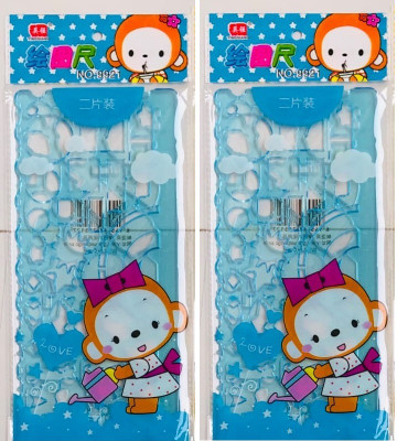BESTT Blue Geometric Multi shape Ruler/Scale Creative Art & Craft Set Ruler(Set of 2, Blue)