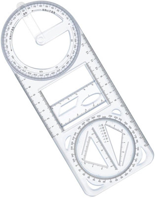 skyunion Geometric Ruler Mathematics Drawing Template for Woodworking Style a Ruler(Set of 1, clear)