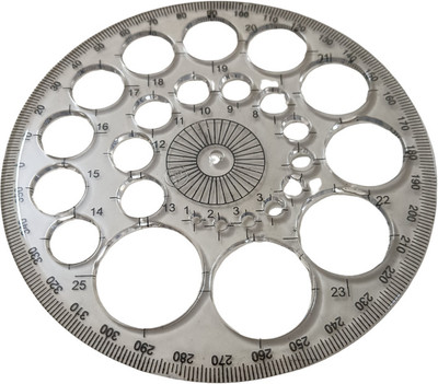 YUGAYATRA 360 Degrees Full Round Pro-Circle/Protractor with Circle Stencils Ruler(Set of 1, White)