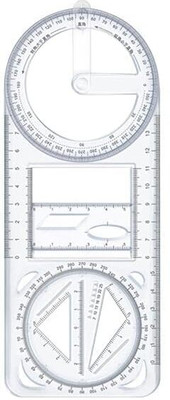 JITAHARAY Multifunctional Geometric Ruler Multifunctional Student Math Ruler Ruler(White)