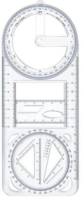krishope Multifunctional Geometric Ruler Multifunctional Student Math Ruler Ruler(White)