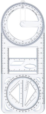 skyunion Geometric Ruler Multifunctional Student Math Ruler Ruler(Set of 1, clear)