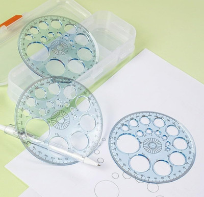 CircleMaster Pack of 3Pcs 360° Degree Circle Master Protractor Scale/Ruler Ruler(Set of 3, Transparent)