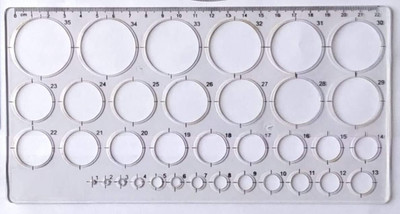 NOZOMI ArtCircleMaster with 35Circles(White, Size: Length- 23.5 cm & Breadth- 11.5 cm) Ruler(Set of 1, White)