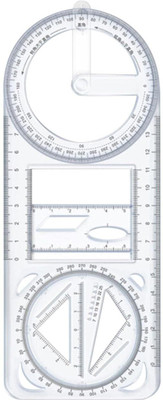 Samvardhan Multifunctional Geometric Ruler Mathematics Drawing Template for Woodworking Ruler(Set of 1, Clear)