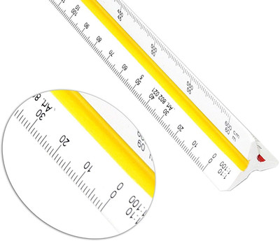 APAX Triangular Scale Measuring Tool for Artist Architects Engineers Drawing Students Ruler(Set of 1, Red, Blue, Green, Yellow)