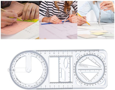 maukir Geometric Ruler Ruler(Set of 1, Transparent)