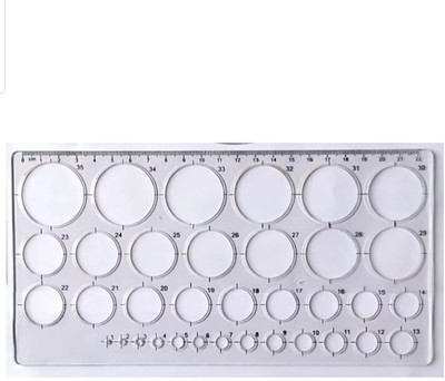 AISH PROTECTOR 35 CIRCLE SCALE Ruler(TRANSPARENT)