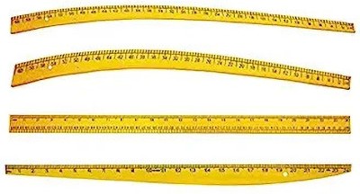 KAliTraders WOODEN TAILORING SCALE -KIT-4-Pcs Ruler(Set of 4, Yellow)