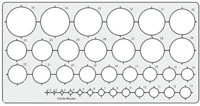clipper CIRCLE MASTER 35 CIRCLES PACK OF 1 PC Ruler(Set of 1, White)