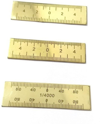 INMR PATWARI BRASS SCALE 2 INCH PACK OF 3 Ruler(Set of 3, Gold)