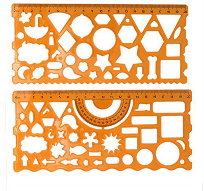 Daizen's Multicolor Geometric Multi shape Ruler/Scale for Creative Art & Craft Ruler(Set of 1, Multicolor)