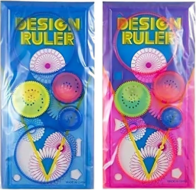 SOMOK 2pcs Designer Ruler Spirograph For Kids Multi Design We Can Make Ruler Ruler(Set of 2, Multicolor)