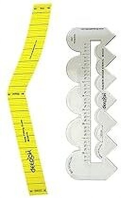 PMW 4 in 1 ScallopScale and Hip Scale (L Scale) combo Ruler(TRANSPERENT)