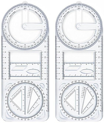 JRS TRADERS Geometric Ruler Multifunctional Student Math Ruler Ruler Ruler(Set of 1, Transparent)