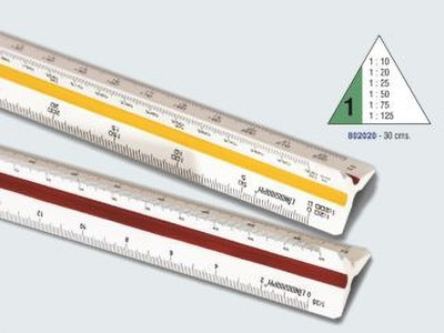 LINOGRAPH Triangular Scale Ruler 3 Sides for Architect Engineers Measuring Ruler(D802020 –Triangular Scale 30cm No.1 white)
