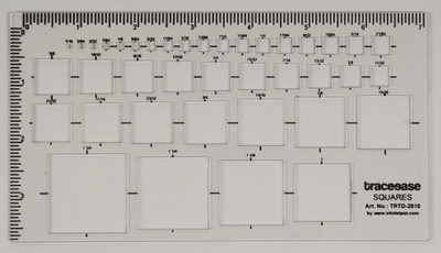 Traceease 1 PC Rectangle Stencil with 39 Square Geometric Inlay DIY Geometric Ruler Ruler(Set of 1, Clear)
