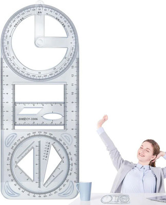 LILABA Creative Maths Learning Aids Drawing Ruler(Set of 1, Transparent)