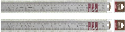 Jyoti Ruler/Scale - Royale (2 Pcs of Size 30cm (Sumo) of Stainless Steel) Double Sided Ruler(Set of 2, Silver)