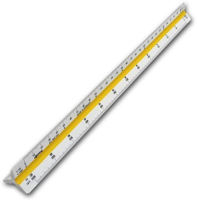 BM RETAIL 1 PCS Triangular Architect Scale Ruler Color Coded Tri Scale (30CM) Ruler(White)