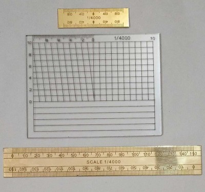 UEI PATWARI TAANK OF 1/4000/ SWACHH GUNIYA WITH BRASS SURVEY SCALES Ruler(Set of 3, Golden T)