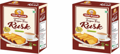 MidBreak Sugar Free Rusk, Sugar Free Toast, Premium Handmade Rusk|Perfect Teatime Partner Saunf flavored Milk Rusk(2 x 200 g)