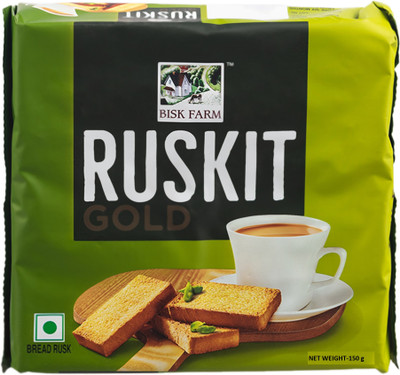 BISK FARM Ruskit Gold Cardamom flavored Wheat Rusk(150 g)