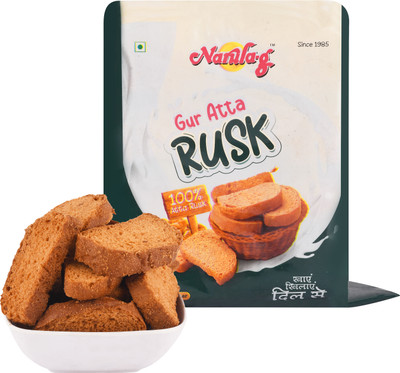 Narula G Gud Atta Rusk Jaggery, Elaichi flavored Wheat Rusk(400 g)