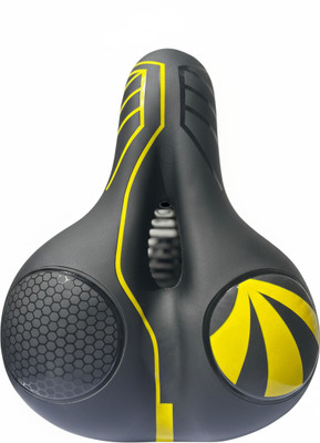 SHIVEXIM Bicycle Seat, Replacement Wide Saddle Bicycle with Waterproof Memory Foam Saddle Saddle(Black, Yellow)