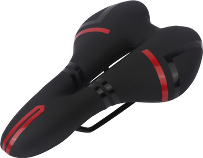 SHIVEXIM Mountain MTB Saddle Comfort Soft Leather Cushion Bike Seat Saddle PU Leather Saddle(Black, Red)