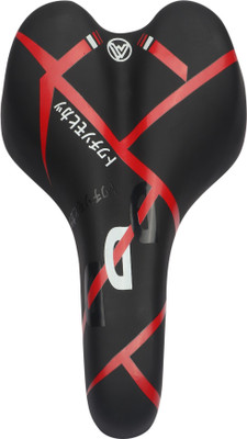 SHIVEXIM Mountain MTB Saddle Comfort Soft Leather Cushion Bike Seat Saddle PU Leather Saddle(Black, Red)