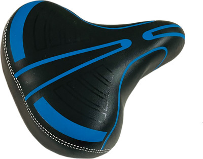 ShreNik Bicycle Saddle Cycle Seat Wide Suspension PU Form Mountain Bikes Black-Blue Saddle(Blue)