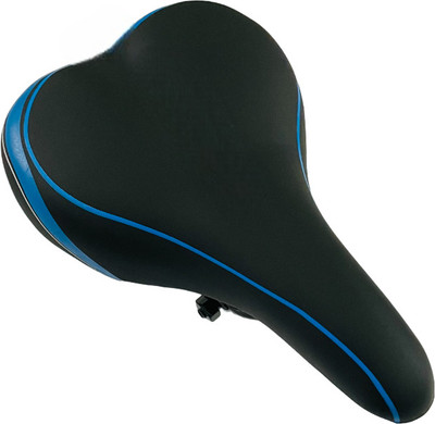 ShreNik Cycle Seat Complete PU Form Senior MTB 24-29 Inch Spring Base 258*170mm Bicycle Saddle(Black, Blue)