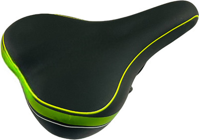 ShreNik Cycle Seat Complete PU Form Senior MTB 24-29 Inch Spring Base 258*170mm Bicycle Saddle(Black, Green)