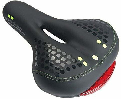 NSV Widen Soft Bicycle Saddle Seat with 5 LED Light Mountain Road Bike Cushion Saddle(Black)
