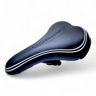 CARBON BIKE MTB Saddle Comfort Soft Leather Cushion Bike Seat Saddle(Black)