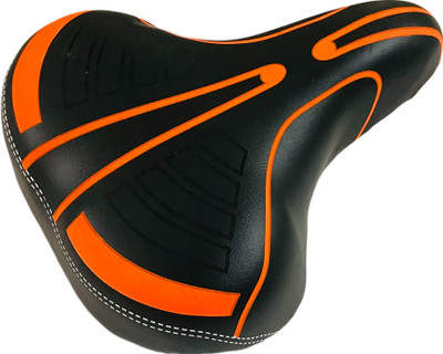 ShreNik Bicycle Saddle Cycle Seat Wide Suspension PU Form Mountain Bikes Black-Orange Saddle(Orange)
