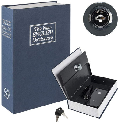 REVATAKG Book Safe with Key Lock Portable Metal Safe Box Dictionary Diversion Safe Locker(Key Lock)