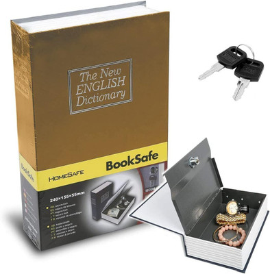 jomlick Secret Book Safe Vault Box with 2 Keys Jewelry Money Cash Box Locker Book Safe Locker(Key Lock)