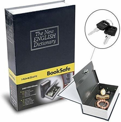 Onlyeasy Metal Hidden Secret Book Safe Dictionary Style Iron Locker Vault Box For Home Safe Locker(Key Lock)