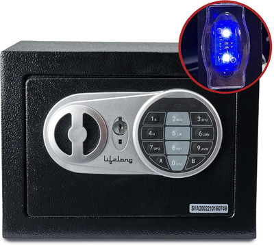 Lifelong 8.6 Litres Home Safe 0.3 Cubic Feet With Led Safe Locker (Digital, Key Lock, Keypad) For Rs. 1699 @ 52 %
