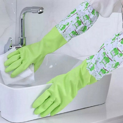 RBGIIT Rubber Elbow Length Cotton Flocklined Kitchen Factory Safety Glove PS-156 Rubber, Synthetic  Safety Gloves(Pack of 1)