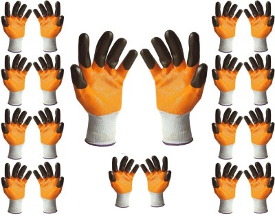 Auto E-Shopping Safety Hand Gloves Industrial Non Slip Free Size Set of 10 Pairs Synthetic  Safety Gloves(Pack of 20)